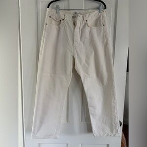 Agolde Off-White 90’s Crop Straight-Leg Jeans 32